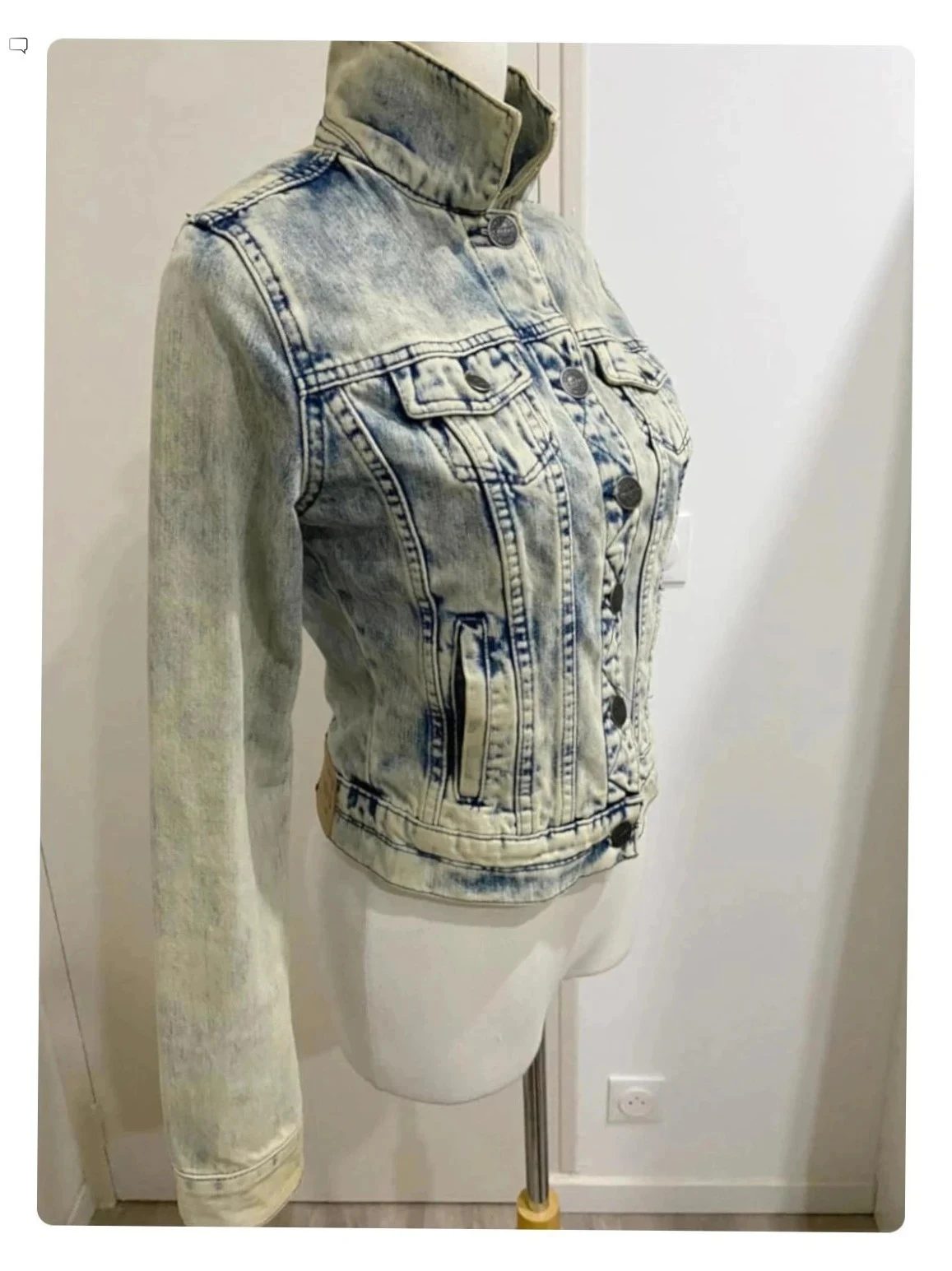 Chaqueta Trucker Denim Creeks talla S desgastada Blue Jean – photo 4